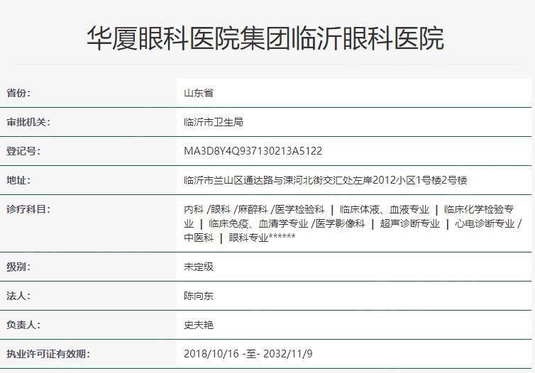 临沂眼科医院资质