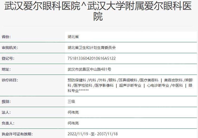 武汉爱尔眼科医院资质