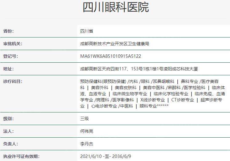 四川眼科医院资质