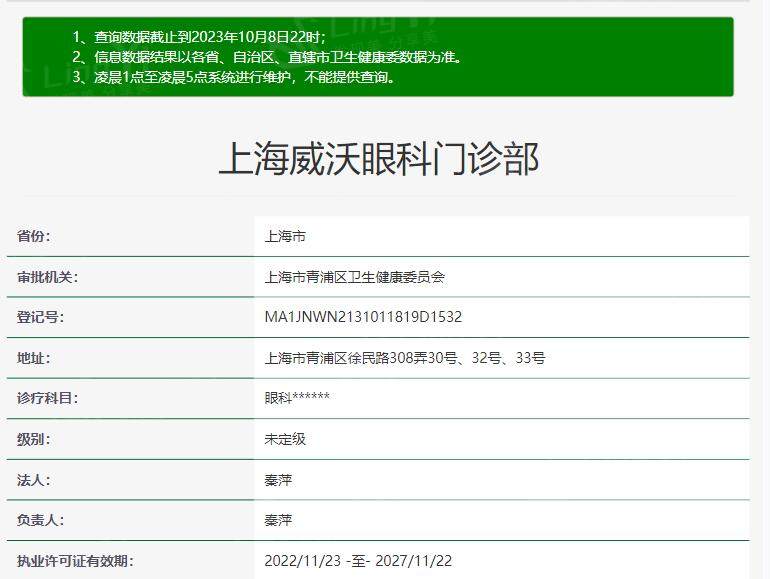 上海威沃眼科资质