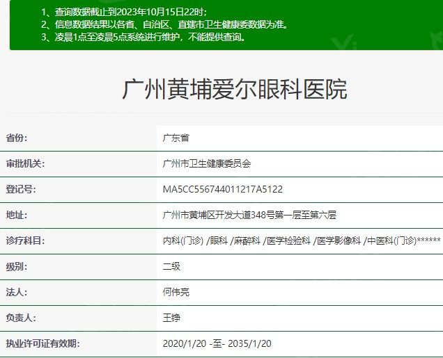 黄埔爱尔眼科医院资质