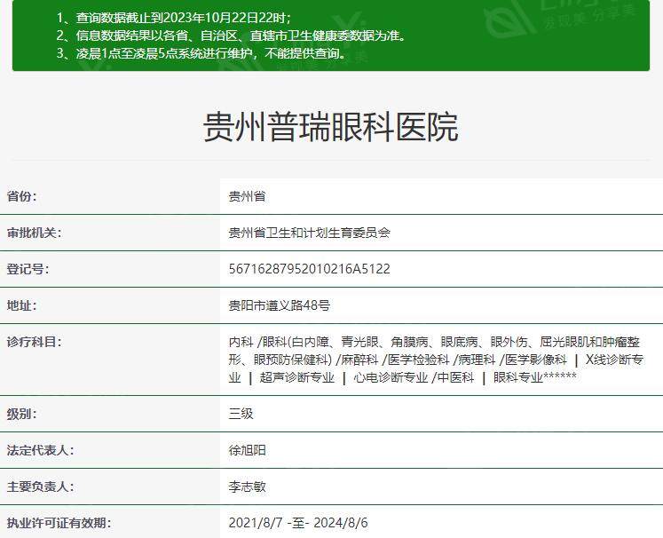 贵阳普瑞眼科医院正规吗
