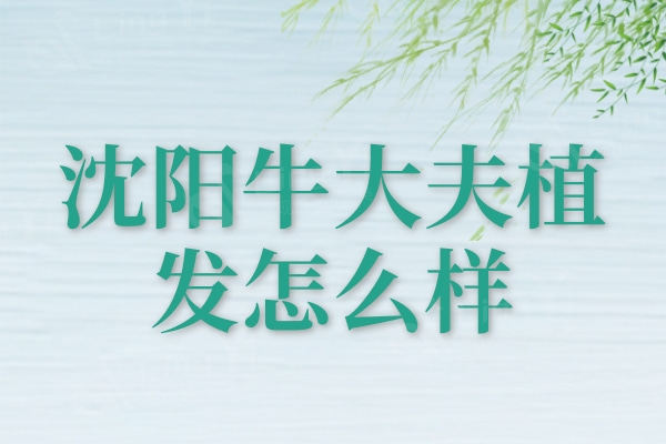 沈阳牛大夫植发怎么样？医生团队以及优势植发项目评测
