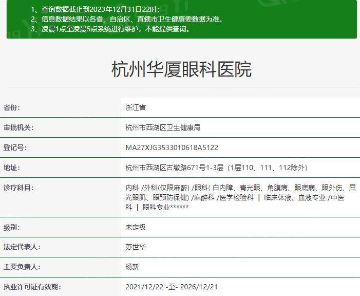 杭州华厦眼科医院正规吗？