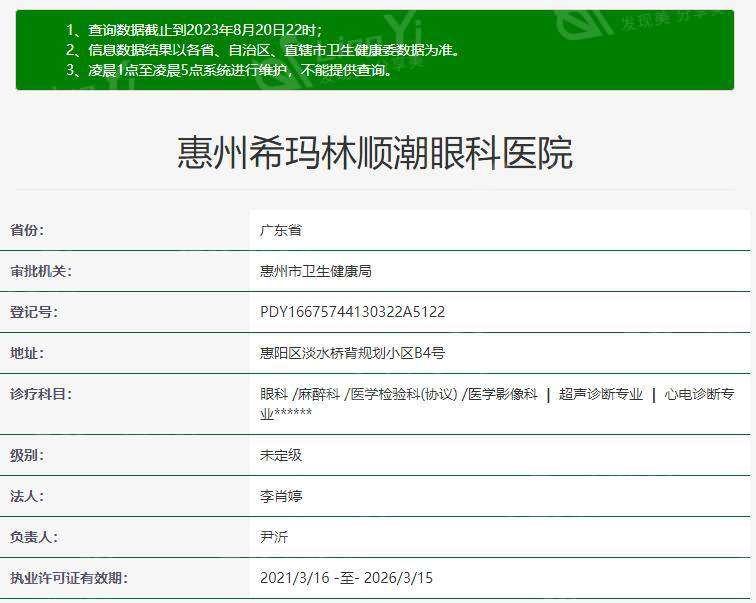 惠州希玛林顺潮眼科正规吗