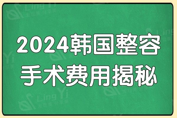 韩国整容手术多少钱?2024韩国整形手术费用揭秘:热门项目价格表明细