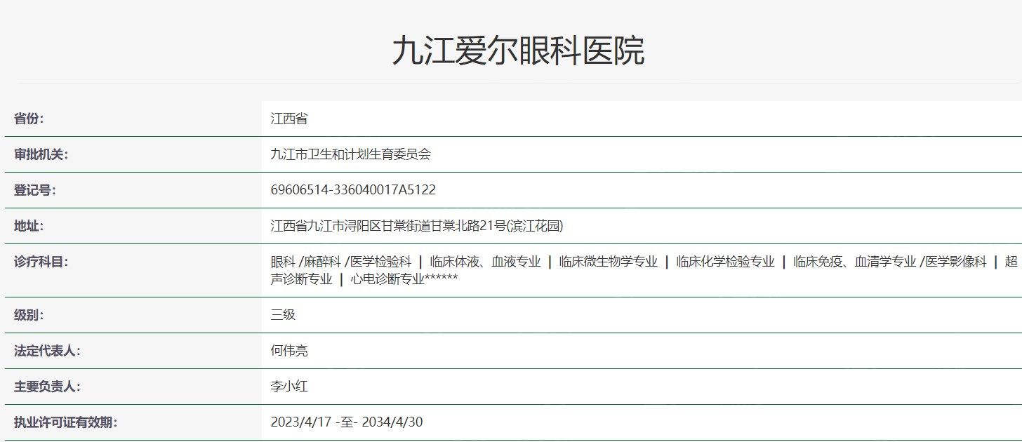 九江爱尔眼科医院