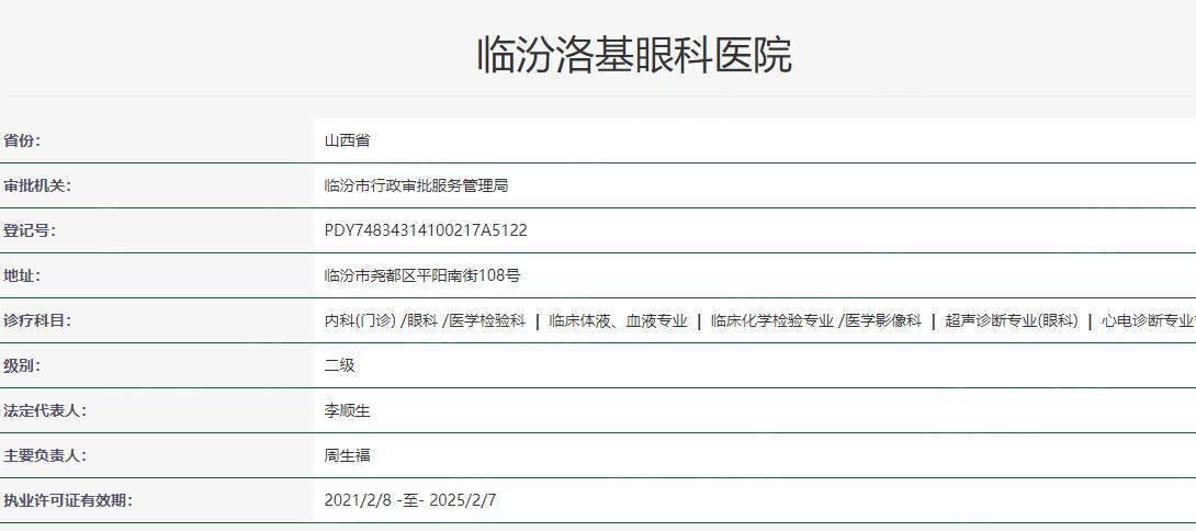 临汾洛基眼科医院