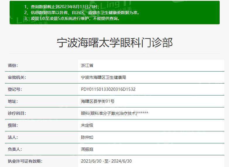 宁波海曙太学眼科门诊部靠谱吗