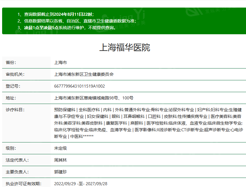 上海福华医院口腔科