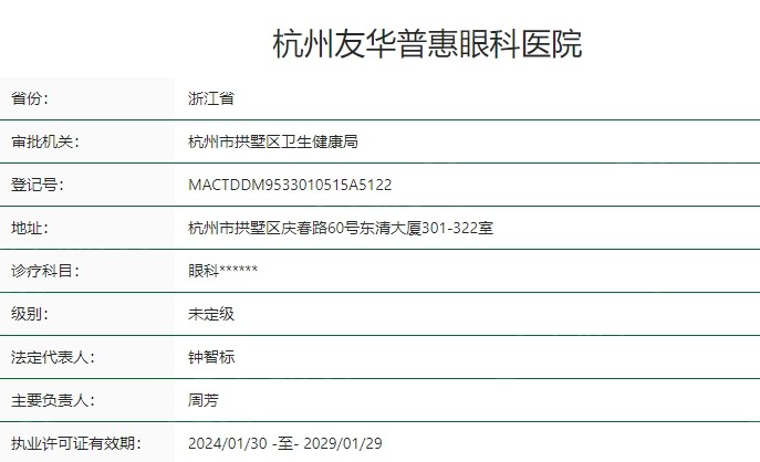 杭州友华普惠眼科医院