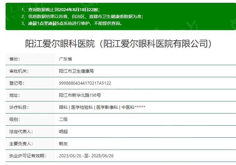 阳江爱尔眼科资质