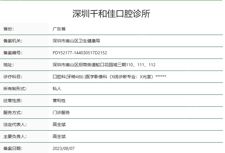 深圳千和佳口腔诊所