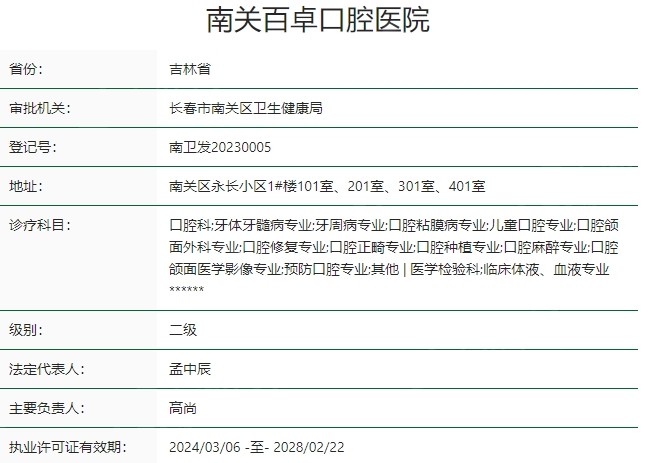 长春百卓口腔医院