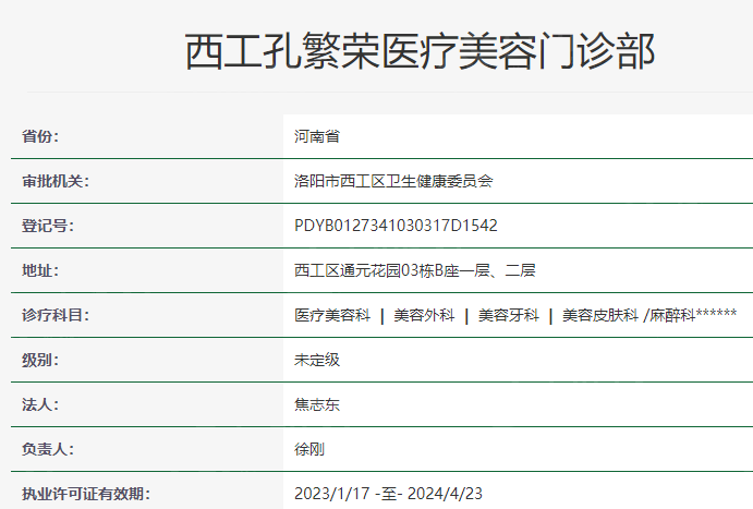 洛阳孔繁荣美容整形医院怎么样? 是正规整形不坑人附价格地址