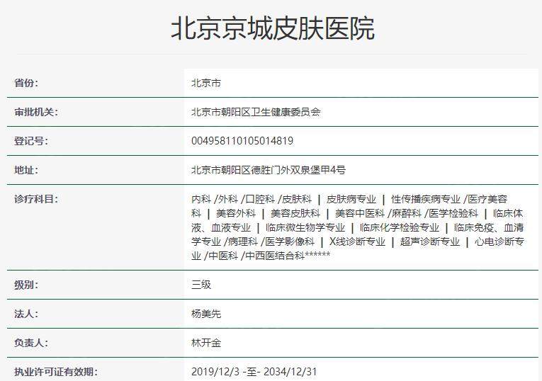北京京城皮肤医院价目表：查实皮肤诊疗收费合理口碑佳