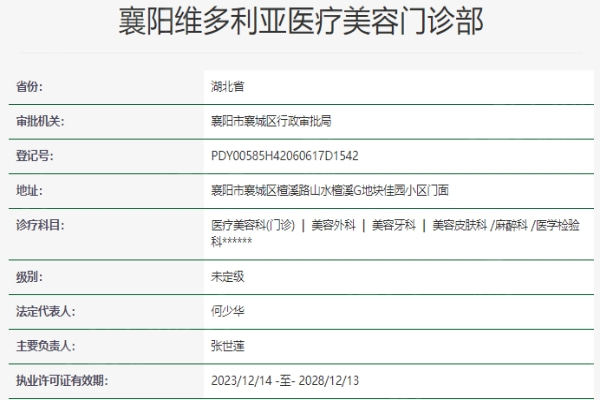 襄阳维多利亚医疗美容门诊部