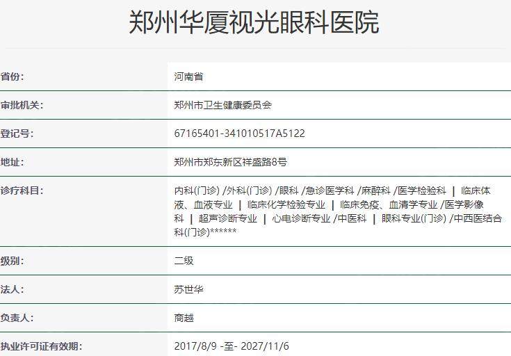 郑州视光眼科华厦咋样？资质正规技术可靠口碑良好收费相对较低