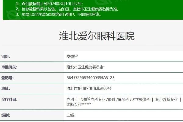 淮北爱尔眼科医院医生哪个好？主推医生名单及擅长项目介绍